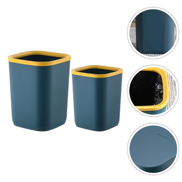 

waste bins 2pcs trash can household garbage home creative storage box (green)