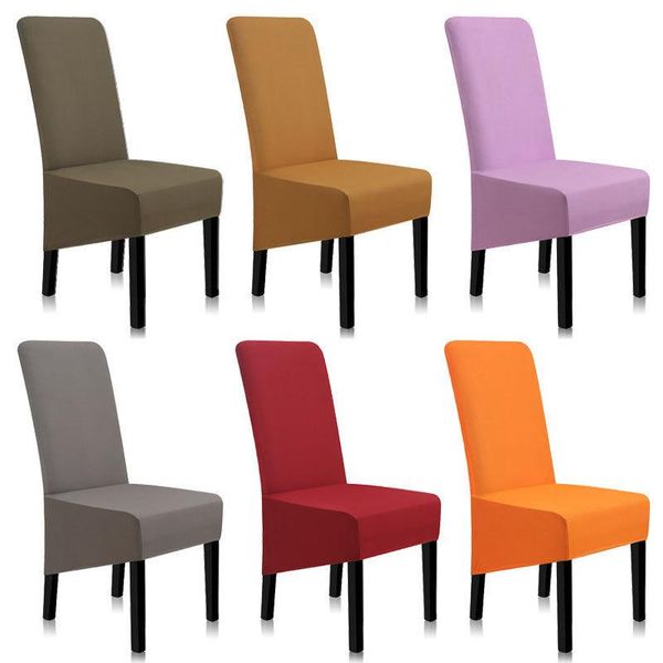 

chair covers spandex solid color dining anti-dirty stretch cover kitchen a45008
