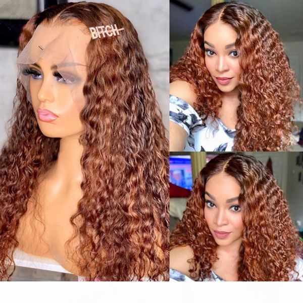 

lace front brazilian human hair wig african kinky curly remy hair ombre brown lace front wigs with baby hair for black women, Black;brown