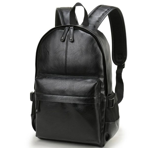 

backpack men leather school bag fashion waterproof travel casual book male
