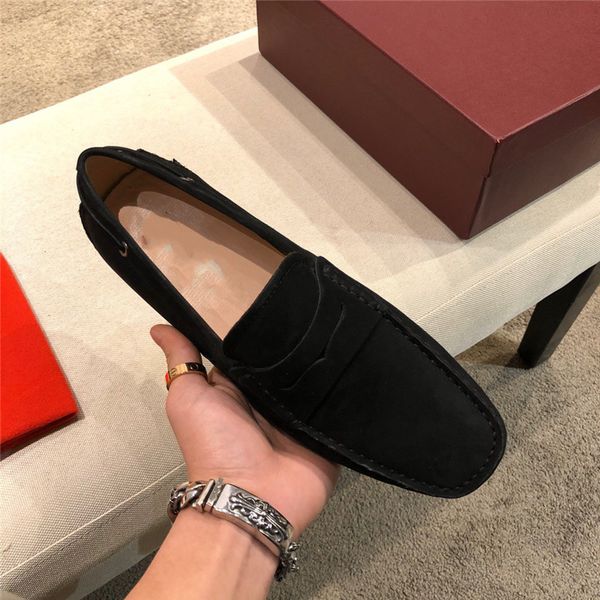 

new trend 2020 men casual shoes rubber bottom loafers moccasins men luxury brands mens plus sizes shoes anti slip drive men shoes, Black