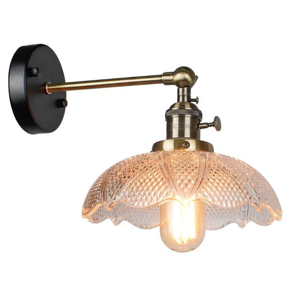 

wall lamp glass modern transparent sconce lighting nordic copper lights clear lampshade retro for bedroom