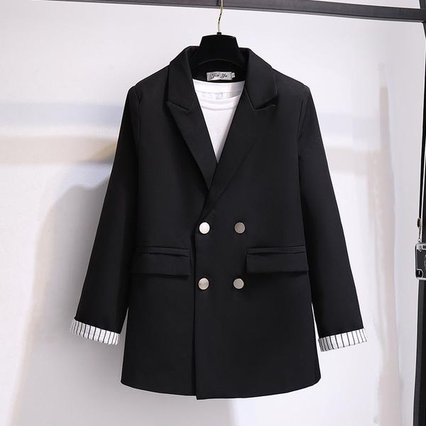 

women's suits & blazers abrini women jacket autumn winter long sleeve double breasted casual coats harajuku jackets 2021, White;black