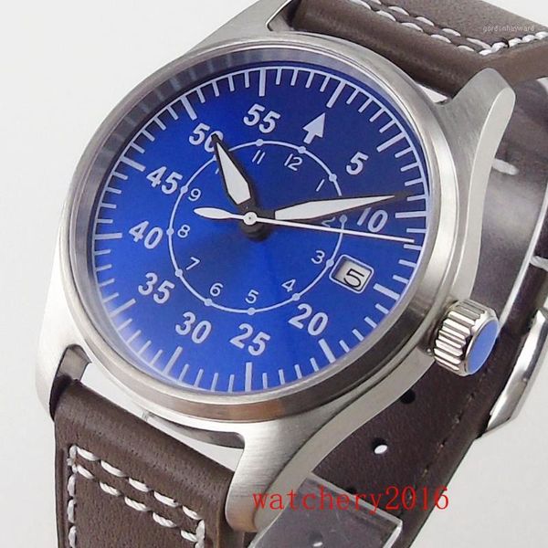 

brushed 24 jewels nh35a diving automatic winding men watch date luminous 200m waterproof sapphire crystal wristwatches, Slivery;brown