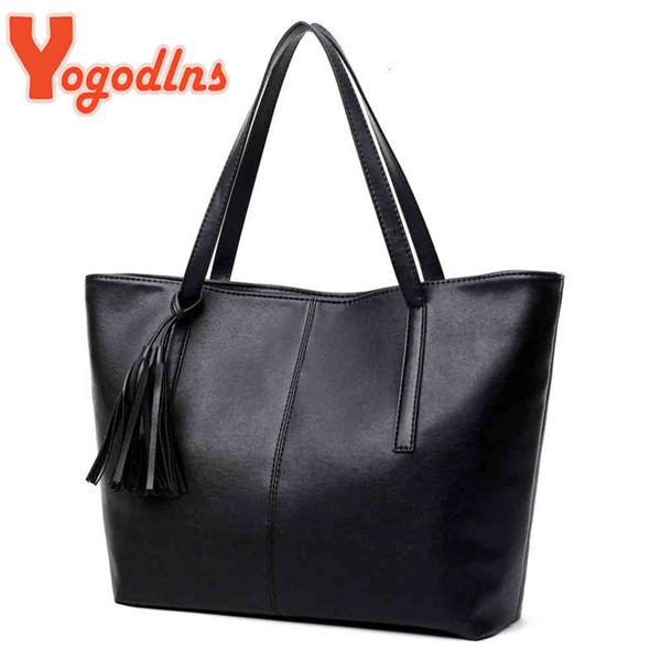 

bag yogodlns fashion black tote bag for women pu leather shoulder large capacity handle simple solid color handbag shopping