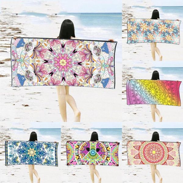 

towel geometric print microfiber quick-dry soft absorbent gym pool beach bath