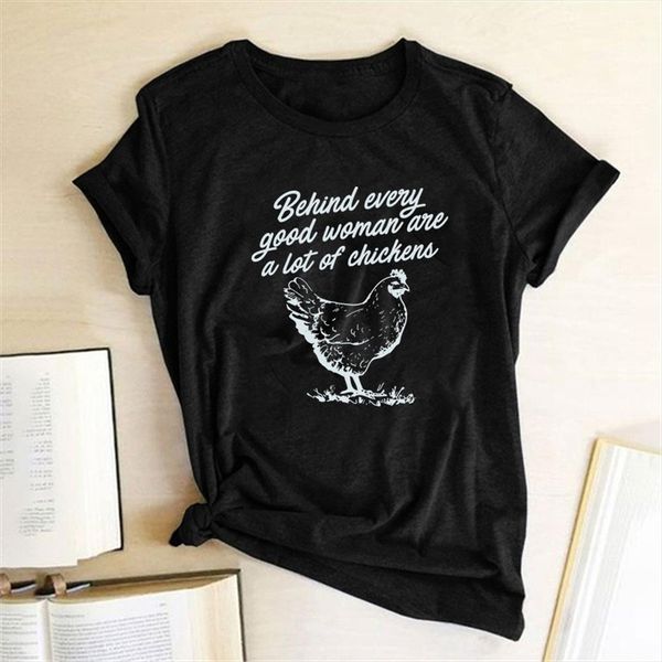 

behind every good woman men t shirt are a of chickens print summer clothes graphic tees funny crew neck, White;black