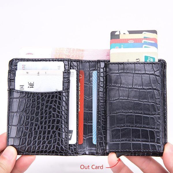 

crocodile rfid wallets men money bag small purse male card wallet clutch leather thin carteras, Red;black