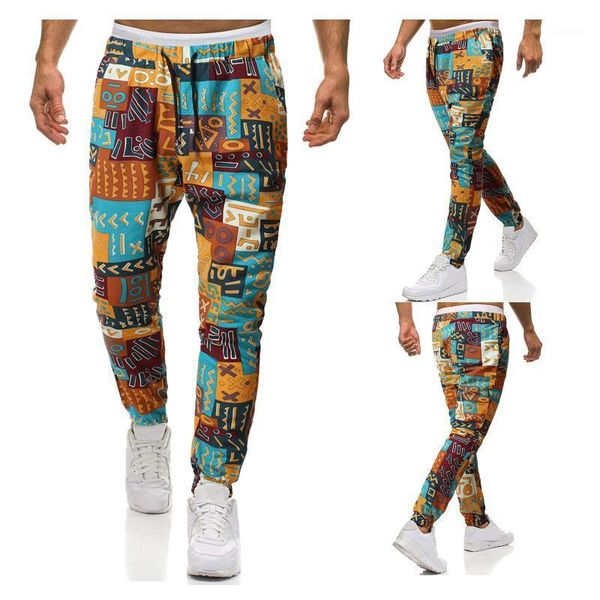 

men's pants 2021 brand casual fashion plus-size trend retro ethnic style leisure with small feet trousers pants#58, Black