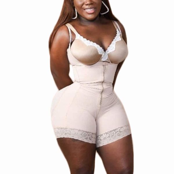 

women's shapers post zipper closure system mid-thigh body shaper,removable & adjustable straps natural bulifting effect, Black;white