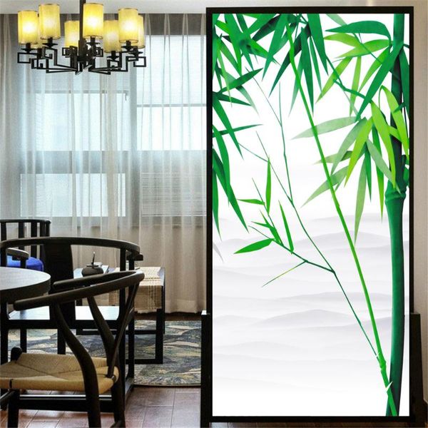 

window stickers decorative windows film privacy plant bamboo stained glass no glue static cling frosted tint 63