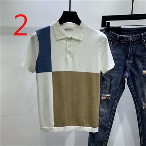 

Men's 2021 Knitted Half Spring New Round Neck Printed Social Tide Brand Short Sleeve DHPK, White;black