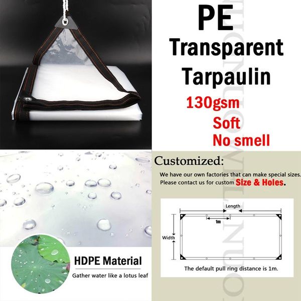 

shade 0.12mm thicken ultralight transparent pe tarpaulin plastic rainproof cloth sun room awning tarp greenhouse waterproof film