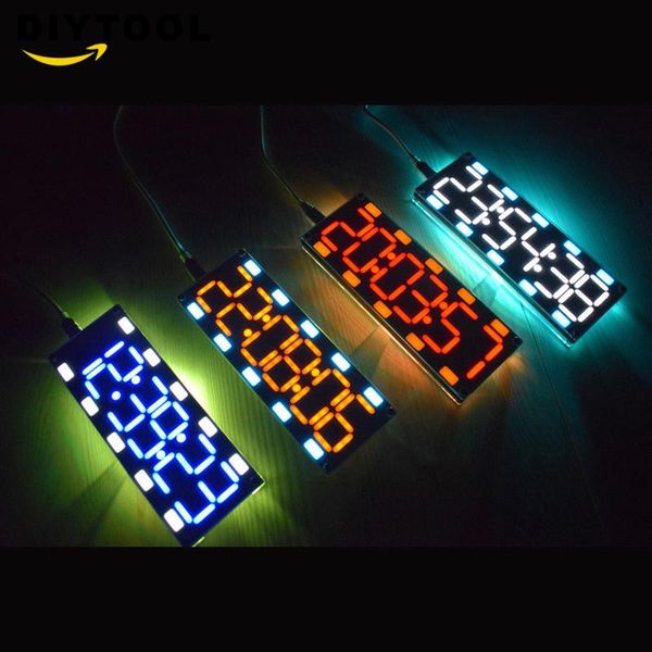 

timers diy 6 digit led large screen two-color digital tube deskclock kit touch control