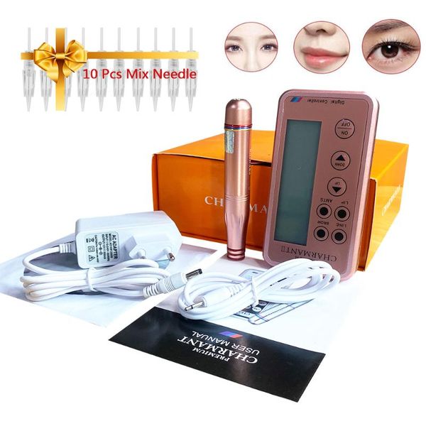 

tattoo guns kits charmant 2 microblading eyebrow machine digital permanent makeup pen for mts liner shader agulhas easy click