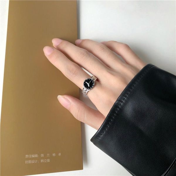

cluster rings simple wind watch style design ring female index finger personality niche, Golden;silver