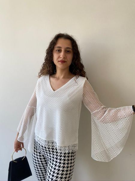 

women's blouses & shirts e2butik women 's sleeves flounces lace detail bluz, White