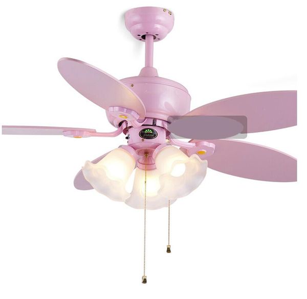 

pink fan ceiling lighting with trumpet glass shade for decoration classical design