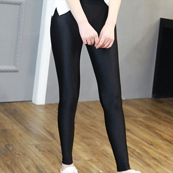

workout casual shiny glossy fiteness women legging leggins s 5xl black solid