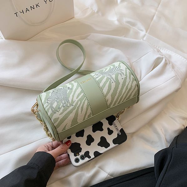 

evening bag cylinder color contrast women's 2021 korean shoulder