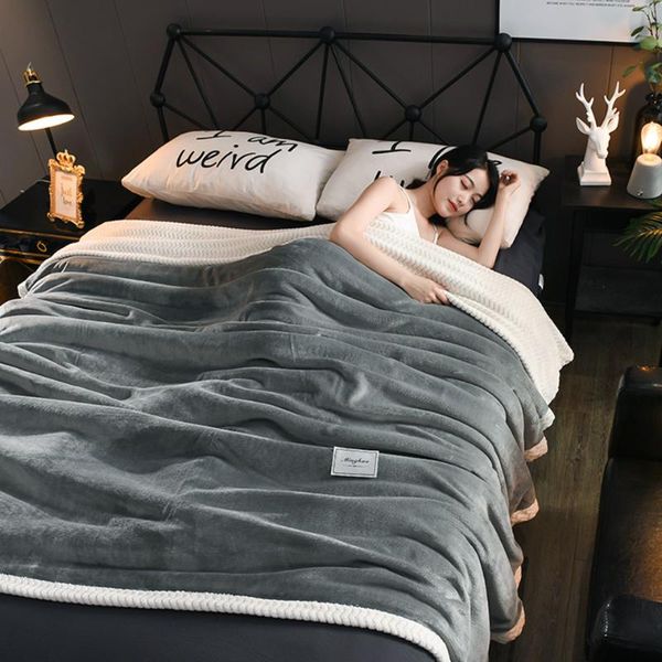 

blankets flannel fleece blanket super soft winter on the bed solid color sofa throws plush bedspread mantas koce 180x200cm