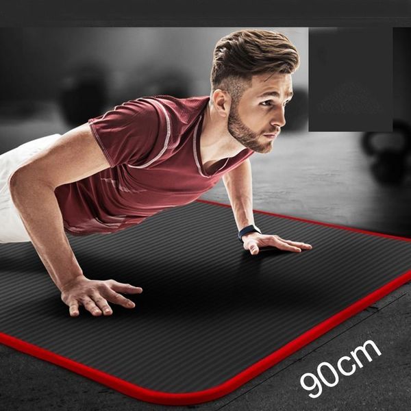 

yoga mats 15mm men's fitness mat for beginner broaden lengthen anti-slide exercise nbr widening 90cm anti-skid sport pad