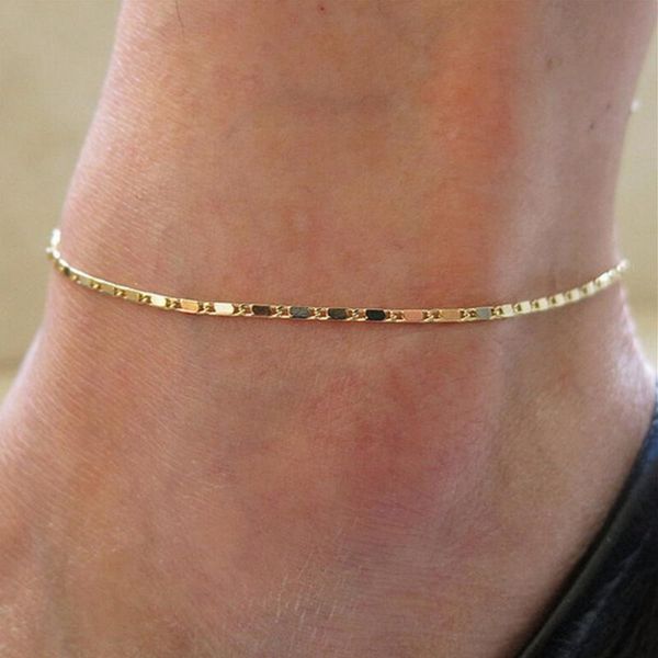 

anklets 1pc gold color minimal chain anklet ankle bracelet barefoot sandal beach foot jewelry gifts for lady women, Red;blue