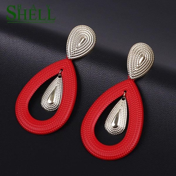 

dangle & chandelier shell bay vintage metal drop earrings for women fashion geometric gold sequin water earing statement europe brincos jewe, Silver