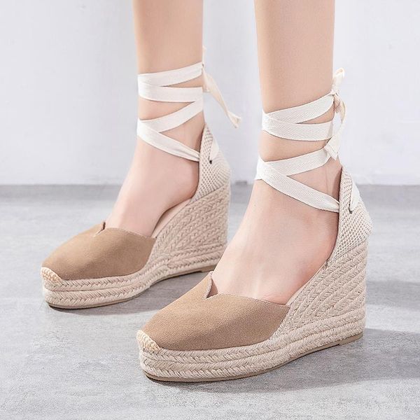 

summer 2021 new platform wedge sandals ankle strap closed toe shoe strap, Black