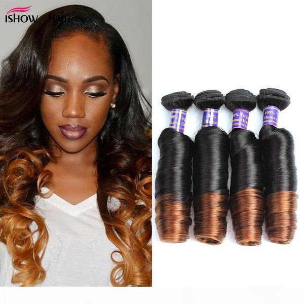 

new arrival bouncy curly 3 tone ombre brazilian hair weave bundles 12"-24" t1b 4 30 remy peruvian human hair extensions, Black