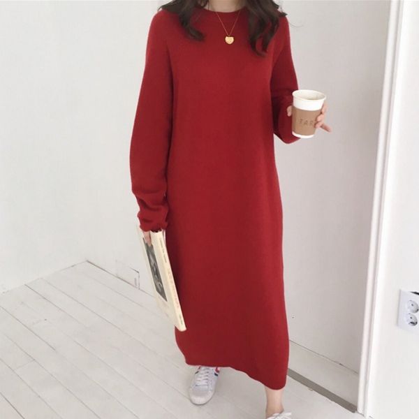 

2021 new women s winter sleeve long sweater female pullover straight knitted solid korean clothes plus size robe femme wml5, Black;gray