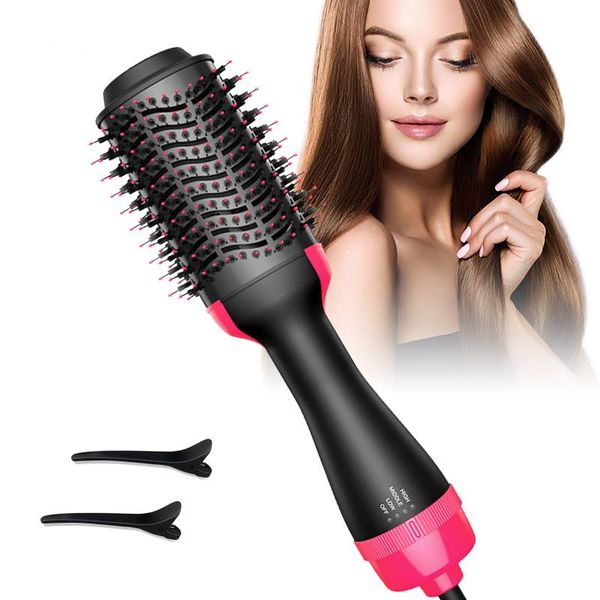 

dropshipping 2 in 1 one step hair dryer air brush hair straightener curler comb roller electric ion blow dryer brush