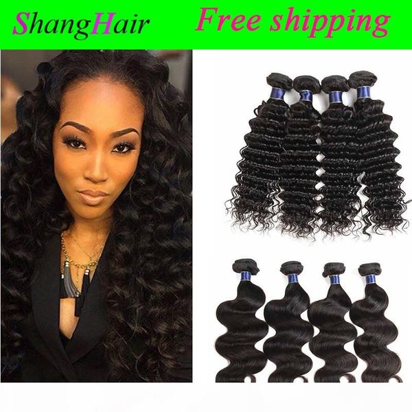 

brazilian deep wave hair unprocessed virgin peruvian malaysian indian cambodian human hair extensions body wave curly bundles natural black