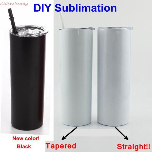 

diy sublimation tumbler straight blank 20oz stainless steel skinny insulated tumbler diy straight cups beer coffee mugs stock see shipping