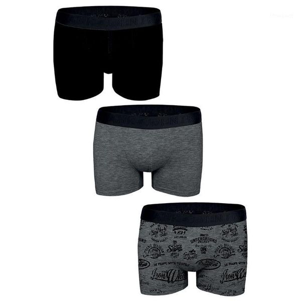 

underpants john prank men's cotton panties underwear comfortable boxers soft sport men lingerie panty grey 3 pcs, Black;white