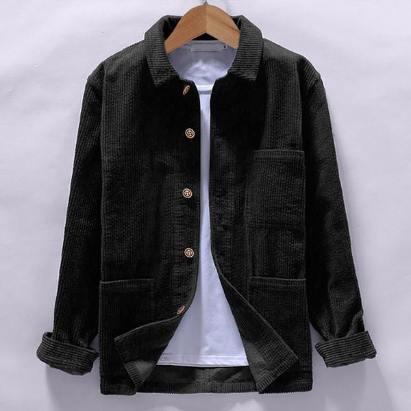 

corduroy shirt new fashion lent herfst big size long mouw overshirt men casual brand camisa, White;black