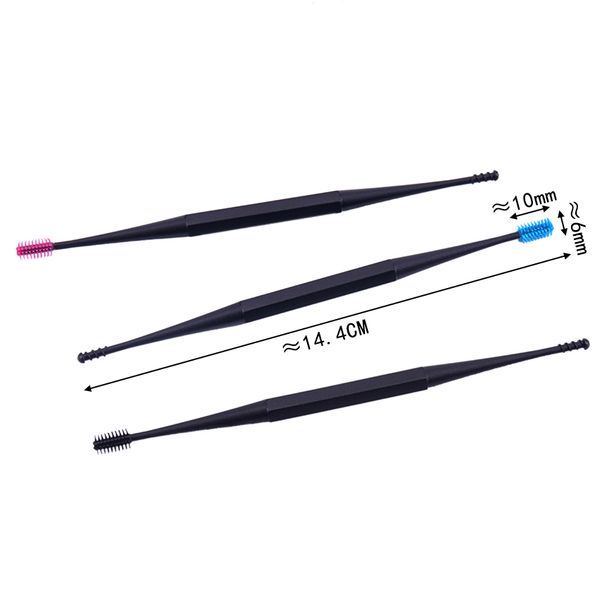 

1pc soft silicone earpick double head earpick ear wax curette remover ear cleaner spoon ear clean tool spiral design