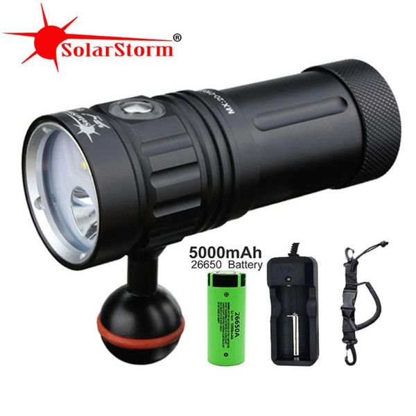 

diving flashlights l2 uv led lamp diving video light scuba dive torch underwater lanterna solarstorm 100m waterproof searchlight