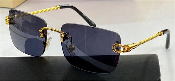 

fashion design sunglasses 0248 square rimless frame horseshoe buckle temples simple style uv400 protective eyewear, White;black