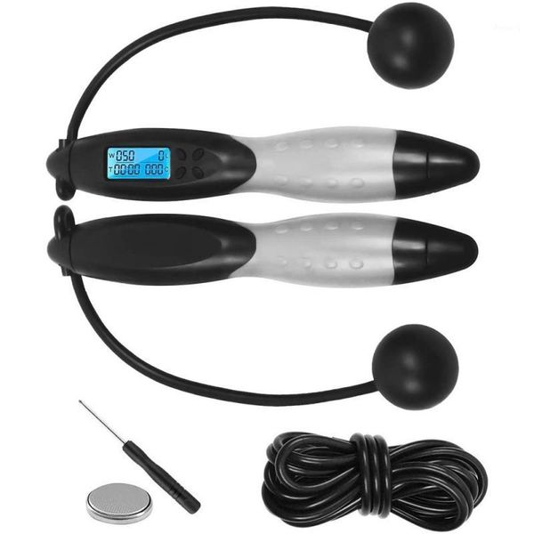 

jump ropes smart sports skip with anti-slip hand grip lcd screen show skipping rope body building fitness equipments1
