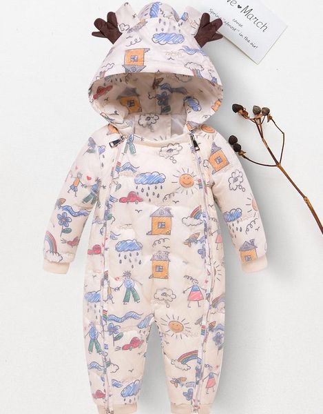 

jumpsuits baby down jacket boy girl jumpsuit cartoon coat, Blue