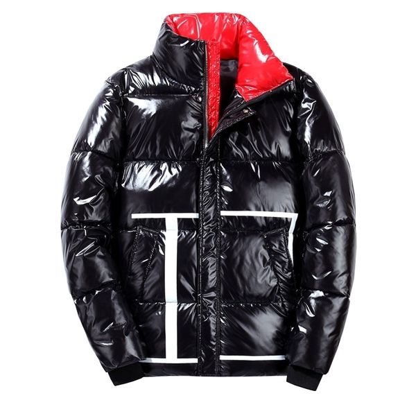 

autumn and winter new fashion mens jackets and coats mens thick warm stand collar fashion bright mens winter jackets 210222, Black