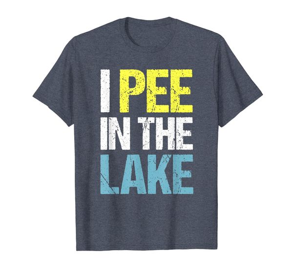 

i pee in the lake funny summer t-shirt, White;black