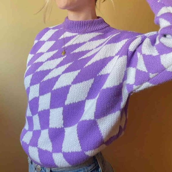 

women's sweaters y2k sweater with a woman's plaid pattern, vintage cardigan , stylish , women's knitted or crocheted xna9, White;black
