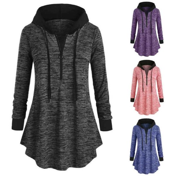 

women's hoodies & sweatshirts tunic women t hooded sweatshirt space blouse dyeing sleeve long plus shirt, Black