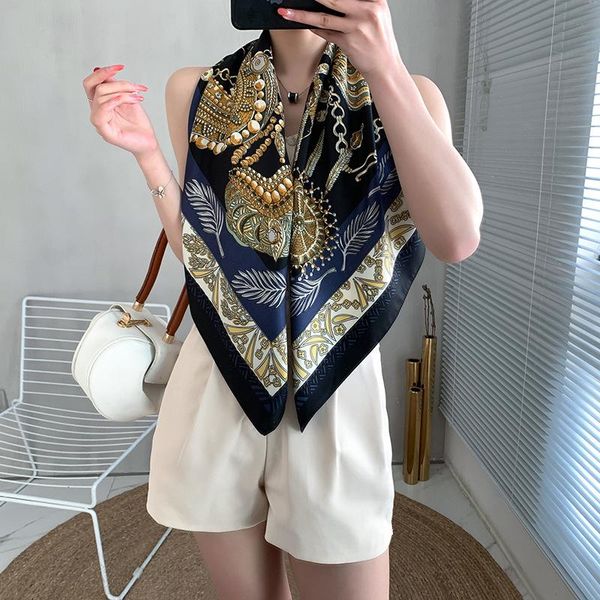 

scarves mulberry scarf women silk luxury shawl beach cover-ups bandana hijabs bufand de seda foulard en soie solar playa, Blue;gray