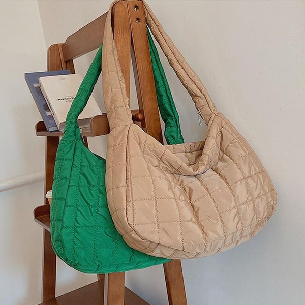 

evening bags fashion lighter down bag for women 2021 winter large capacity lady shoulder casual travel shopping crossbody female