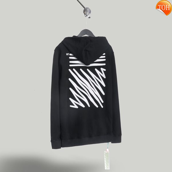 

ecg off style white twill graffiti tide men's and women's hoodie, Black