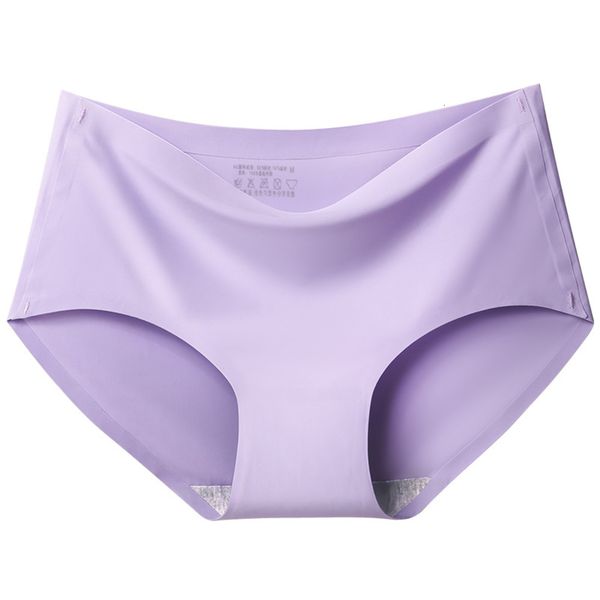 

traceless ice silk medium waist thin breathable large briefs, Black;pink