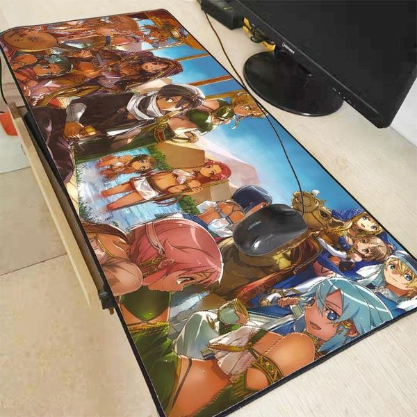 

mouse pads & wrist rests xgz sword art online anime girl large waterproof mousepad locking edge gaming pad rubber non-skid computer lapd